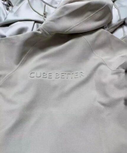 3D Embossed Customizable Letter Hoodie - Light Gray Oversized High-Street Trendy Hooded Sweatshirt